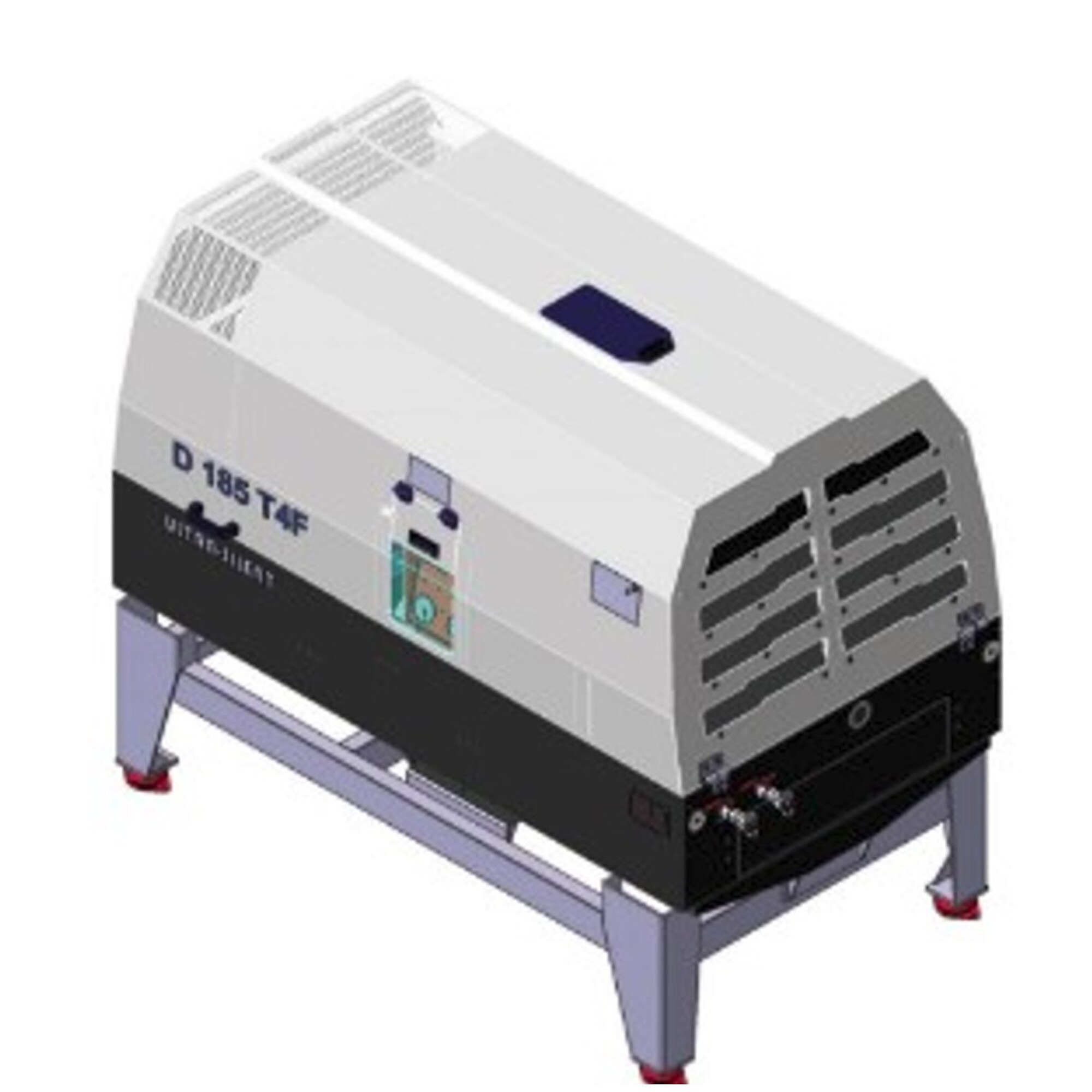 ELGI Skid Mount Portable Rotary Screw Air Compressor,  49 HP, Kohler Engine, 185 cfm, Model #D185T4F-S